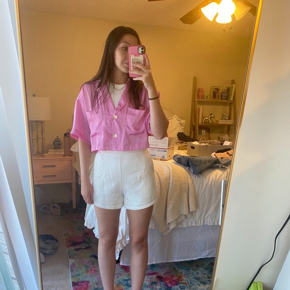 White high waisted shorts